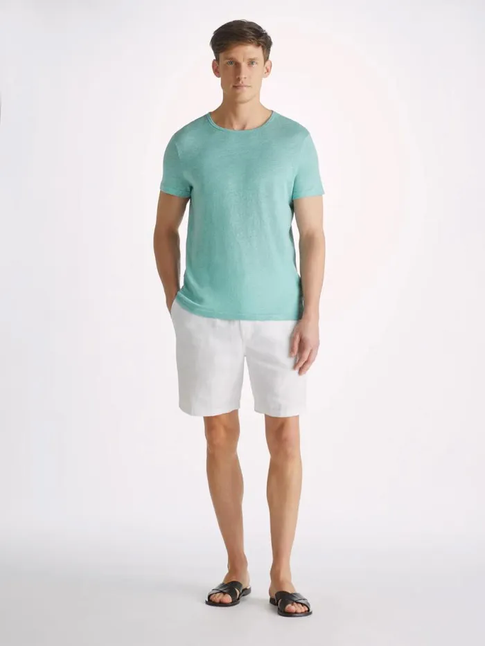 Derek Rose Short Sleeve TShirts Men TShirt Jordan Linen Soft Aqua