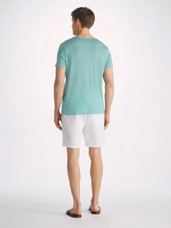 Derek Rose Short Sleeve TShirts Men TShirt Jordan Linen Soft Aqua