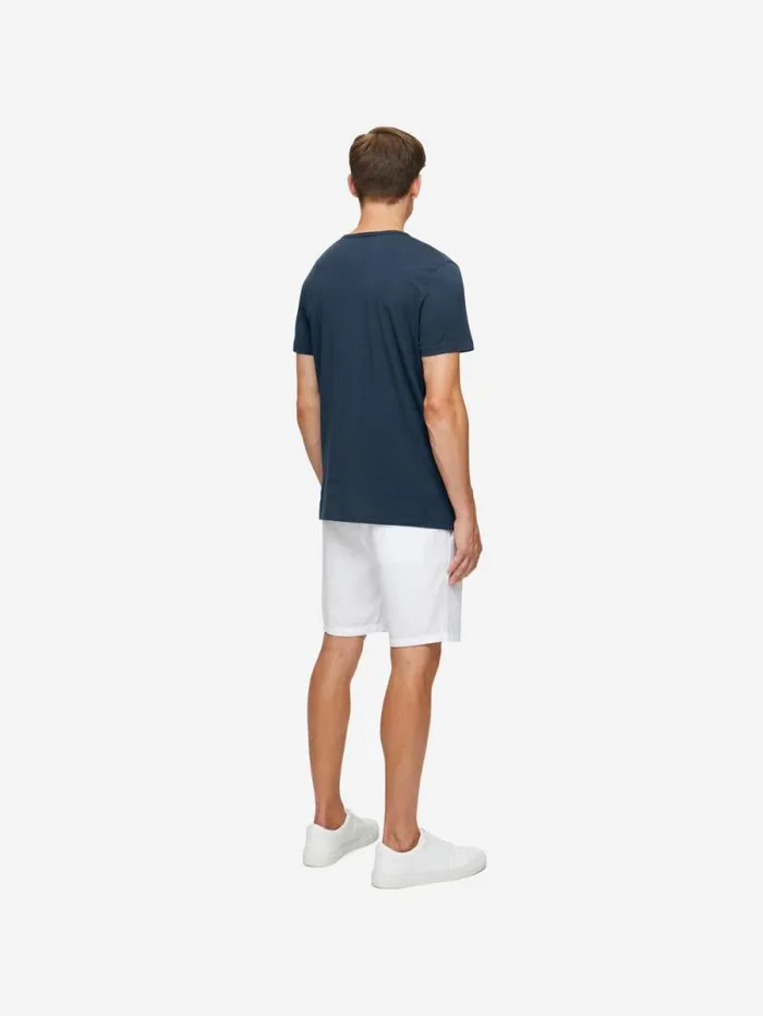 Derek Rose Short Sleeve TShirts Men TShirt Riley Pima Cotton Navy