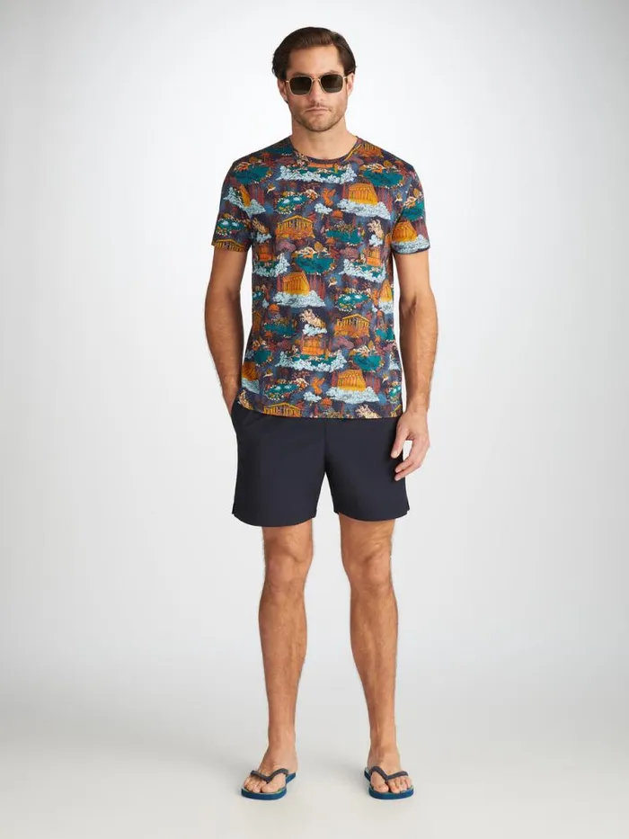 Derek Rose Short Sleeve TShirts Men TShirt Robin 15 Pima Cotton Multi