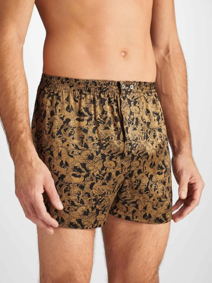Derek Rose Silk Boxer Shorts Men Classic Fit Boxers Brindisi 108 Silk Satin Black Derek Rose Silk Boxer Shorts Men Classic Fit Boxers Brindisi 108 Silk Satin Black