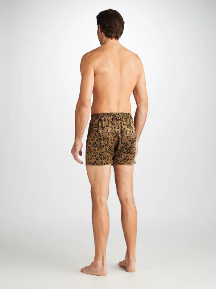 Derek Rose Silk Boxer Shorts Men Classic Fit Boxers Brindisi 108 Silk Satin Black