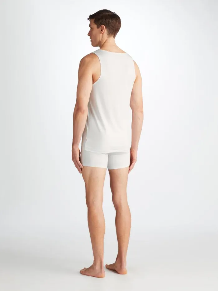 Derek Rose Underwear TShirts Men Underwear Tank Top Jack Pima Cotton Stretch White