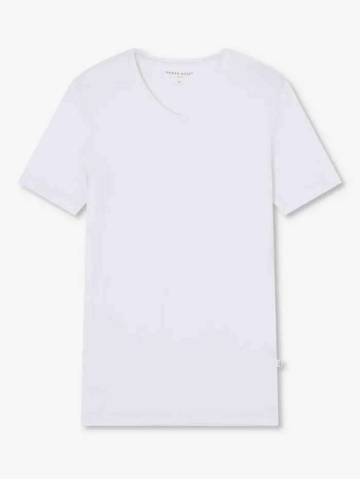 Derek Rose Underwear TShirts Men Underwear VNeck TShirt Alex Micro Modal Stretch White