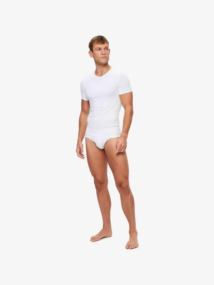 Derek Rose Underwear TShirts Men Underwear VNeck TShirt Alex Micro Modal Stretch White