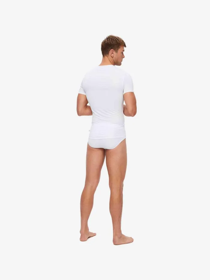 Derek Rose Underwear TShirts Men Underwear VNeck TShirt Alex Micro Modal Stretch White