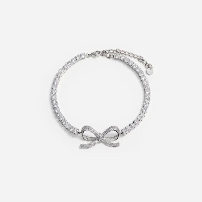 Diamante Bow Tennis Choker Women Self Portrait Jewellery