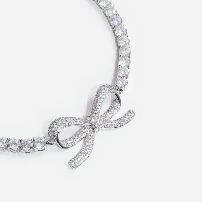 Diamante Bow Tennis Choker Women Self Portrait Jewellery Diamante Bow Tennis Choker Women Self Portrait Jewellery