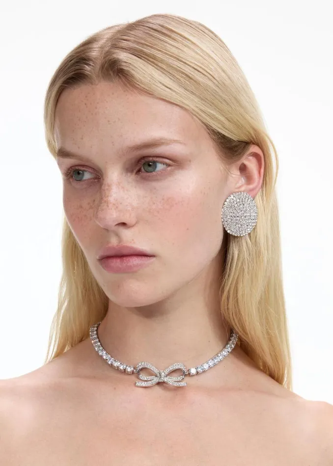 Diamante Bow Tennis Choker Women Self Portrait Jewellery Diamante Bow Tennis Choker Women Self Portrait Jewellery
