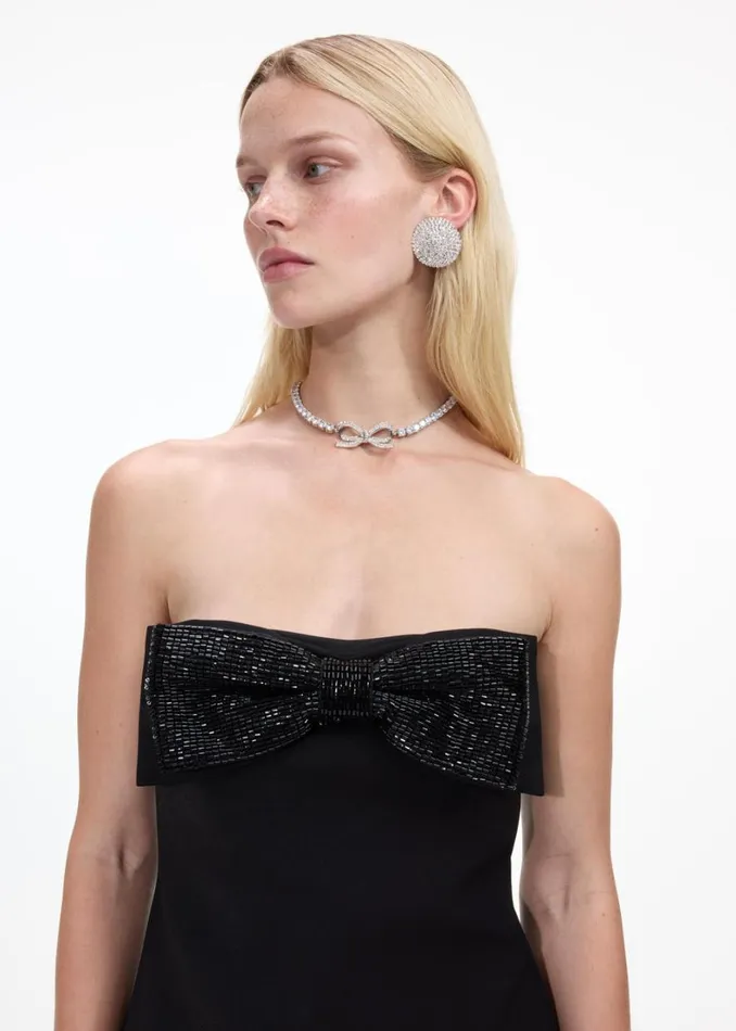 Diamante Bow Tennis Choker Women Self Portrait Jewellery Diamante Bow Tennis Choker Women Self Portrait Jewellery