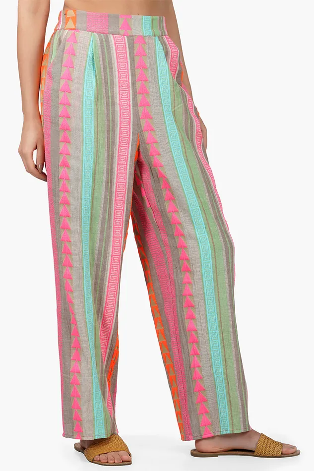 Dora Yarn Dyed Striped Pants Women Pants America and Beyond