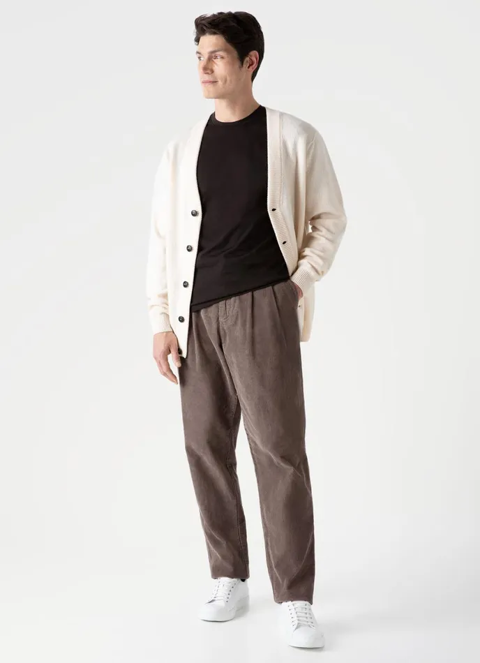 Double Pleat Corduroy Trouser Cedar Men SUNSPEL Pants