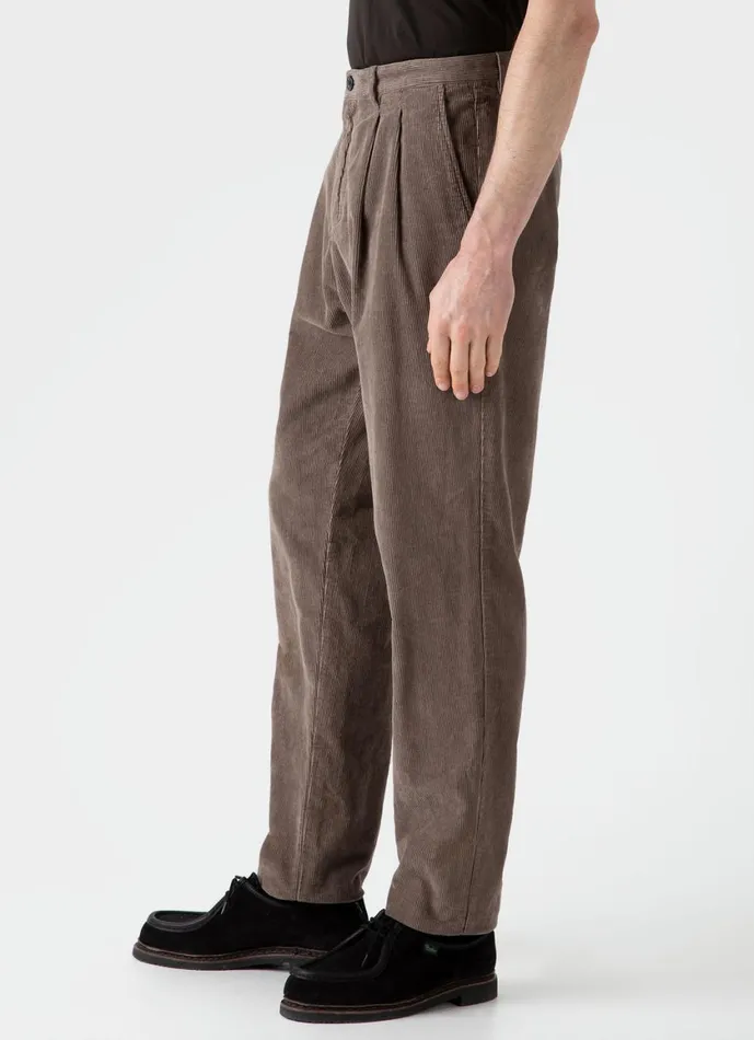 Double Pleat Corduroy Trouser Cedar Men SUNSPEL Pants