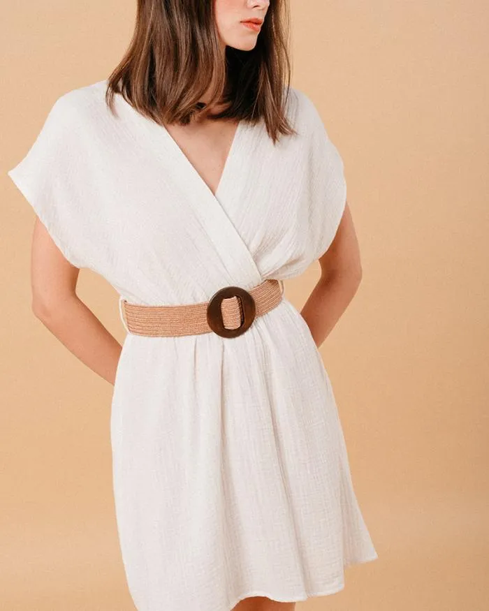 DRESS ECRU MYRTILLE Shop Grace and Mila Short Dresses