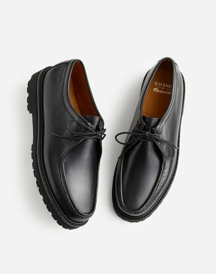 Dress Shoes and Loafers Men Madewell Madewell X GHBASS Wallace Leather Moc Black