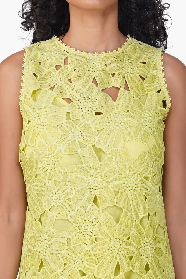 Dresses America and Beyond Women Fall For Neon Floral Lace Short Dress