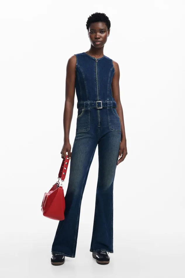 Dresses And Jumpsuits Women Desigual Denim Jumpsuit Blue