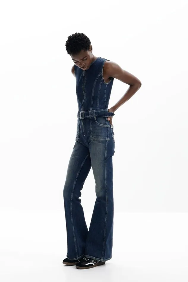 Dresses And Jumpsuits Women Desigual Denim Jumpsuit Blue