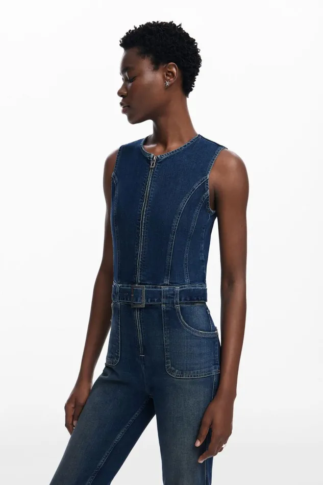 Dresses And Jumpsuits Women Desigual Denim Jumpsuit Blue