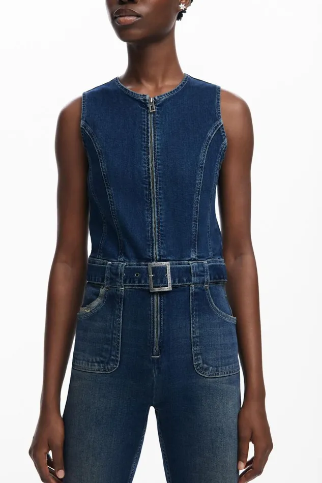 Dresses And Jumpsuits Women Desigual Denim Jumpsuit Blue