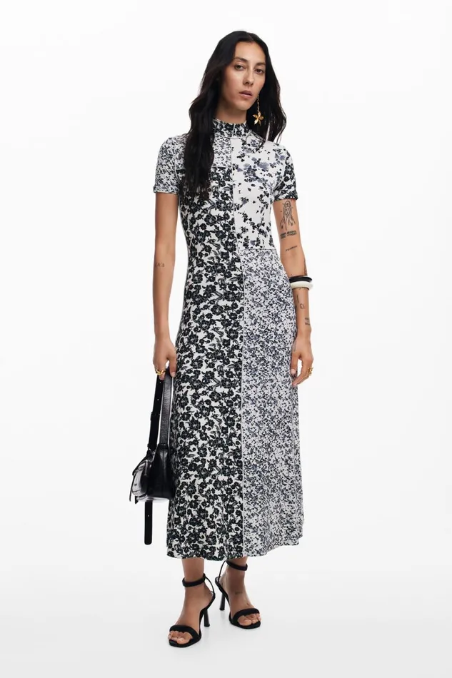 Dresses And Jumpsuits Women Desigual Floral Midi Dress White