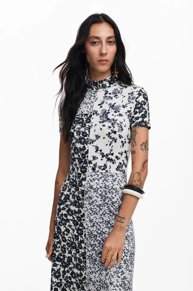 Dresses And Jumpsuits Women Desigual Floral Midi Dress White