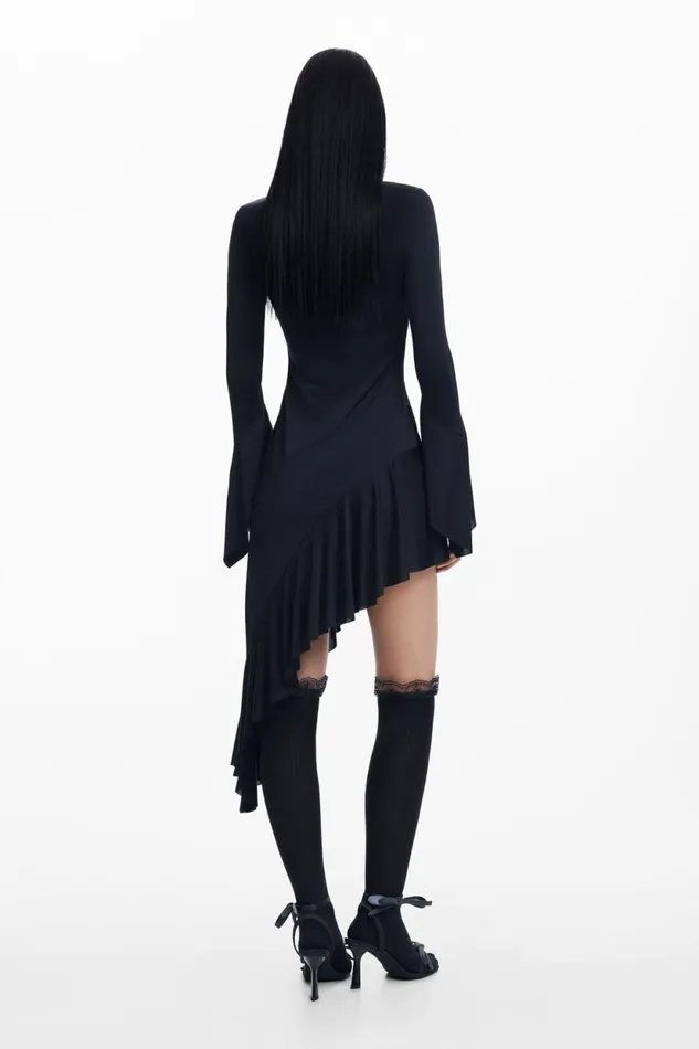 Dresses And Jumpsuits Women Desigual Mara Escot Asymmetric Black Dress Black