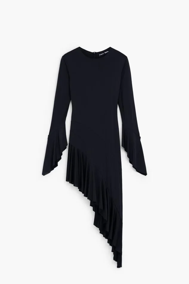 Dresses And Jumpsuits Women Desigual Mara Escot Asymmetric Black Dress Black