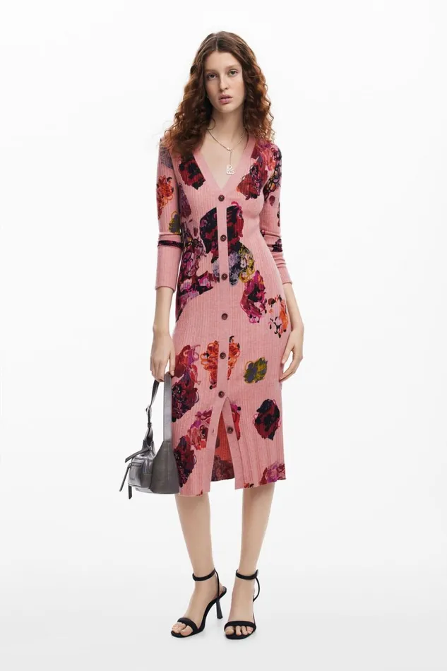 Dresses And Jumpsuits Women Desigual Midi Knit Dress M Christian Lacroix Red
