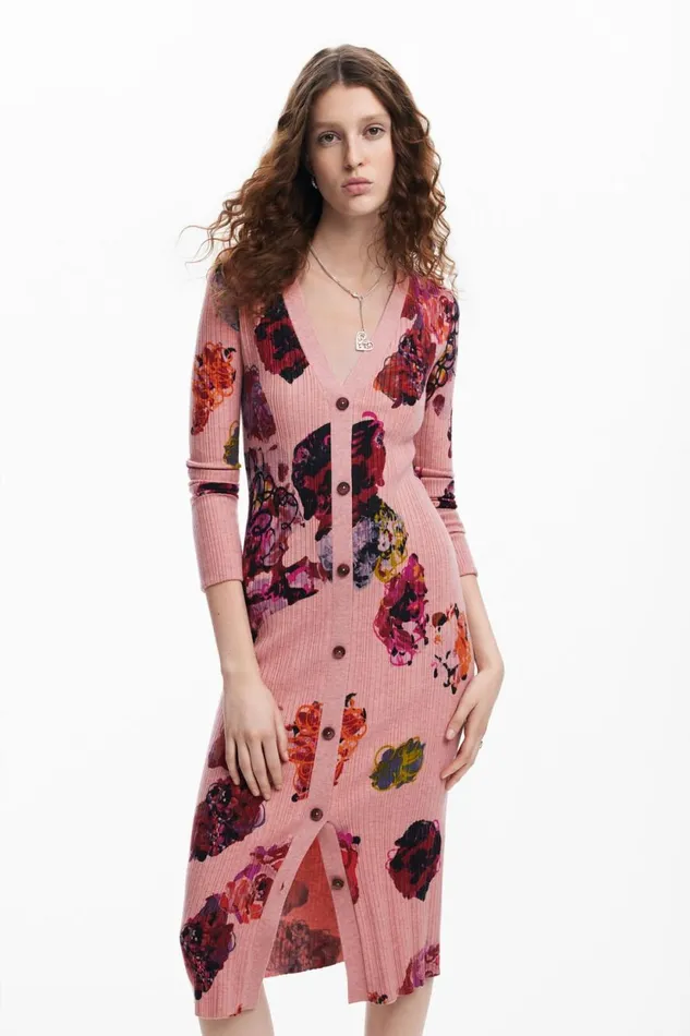 Dresses And Jumpsuits Women Desigual Midi Knit Dress M Christian Lacroix Red