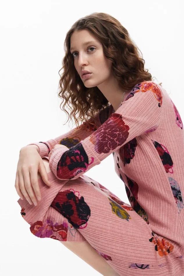 Dresses And Jumpsuits Women Desigual Midi Knit Dress M Christian Lacroix Red