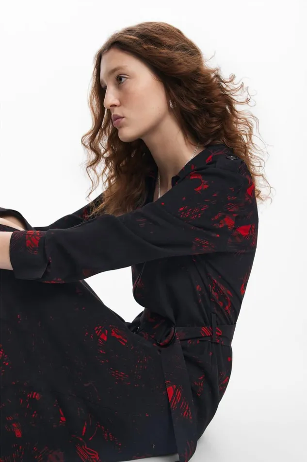 Dresses And Jumpsuits Women Desigual Midi Shirt Dress M Christian Lacroix Black