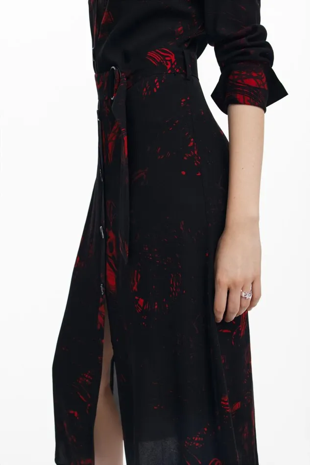 Dresses And Jumpsuits Women Desigual Midi Shirt Dress M Christian Lacroix Black