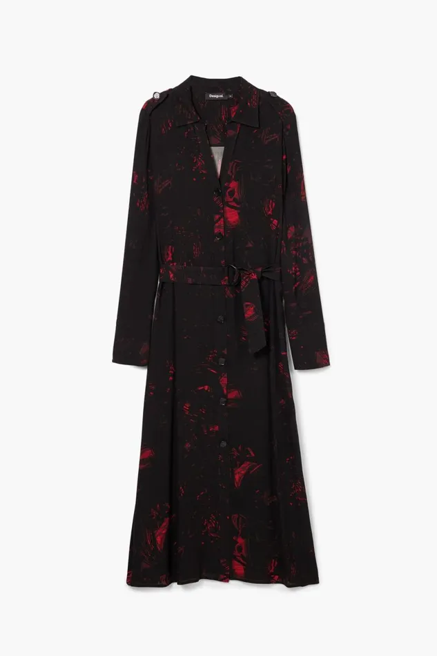 Dresses And Jumpsuits Women Desigual Midi Shirt Dress M Christian Lacroix Black