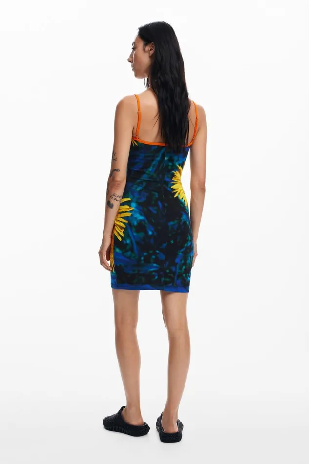 Dresses And Jumpsuits Women Desigual Sunflower Midi Dress Blue