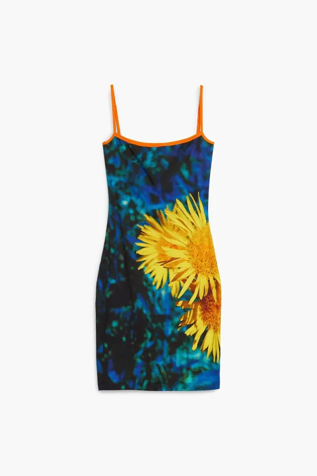Dresses And Jumpsuits Women Desigual Sunflower Midi Dress Blue