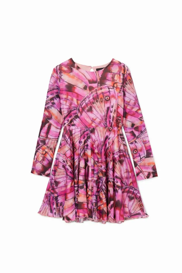 Dresses Kids Desigual Short Dress With Butterfly Wings Red