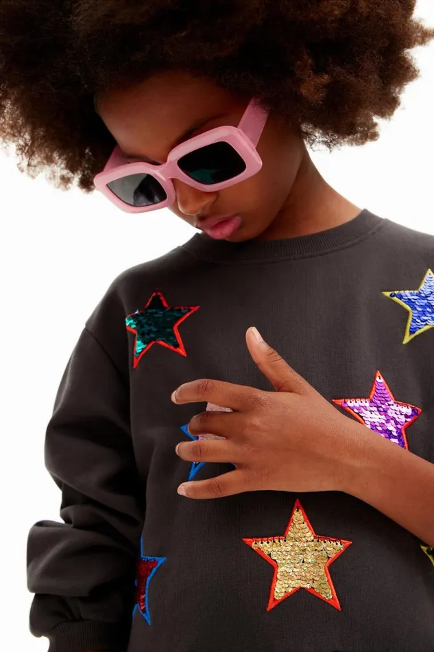 Dresses Kids Desigual Star Dress Sweatshirt Black