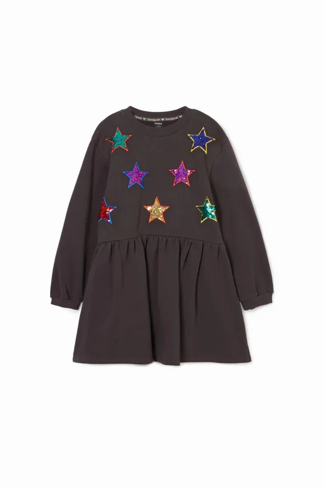 Dresses Kids Desigual Star Dress Sweatshirt Black