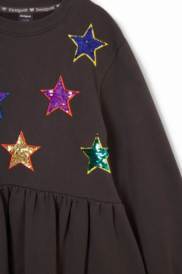 Dresses Kids Desigual Star Dress Sweatshirt Black