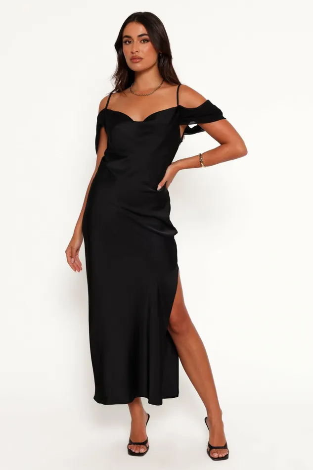 Dresses Petal and Pup Women Reyna Off Shoulder Maxi Dress Black