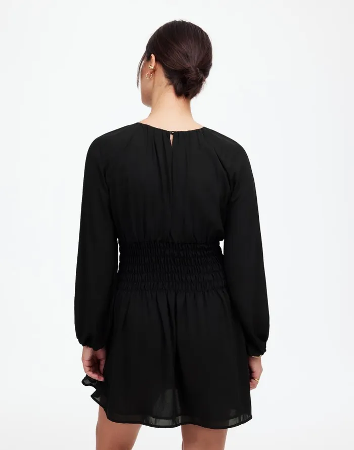 Dresses Women Madewell BubbleSleeve Smocked Mini Dress True Black