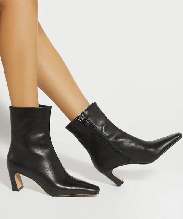 Dune London Ankle Boots Women Chisel Toe Heel Ankle Boots Black