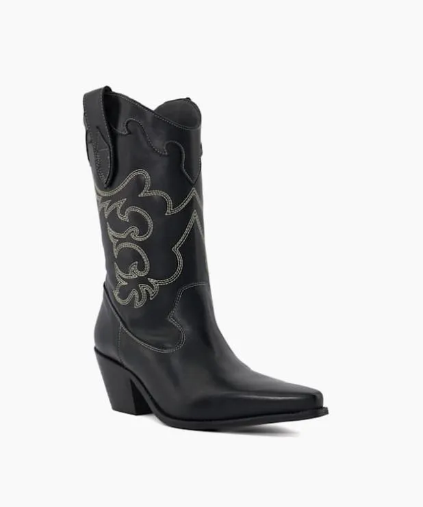 Dune London Ankle Boots Women Leather Black Calf Length Boots Black Leather