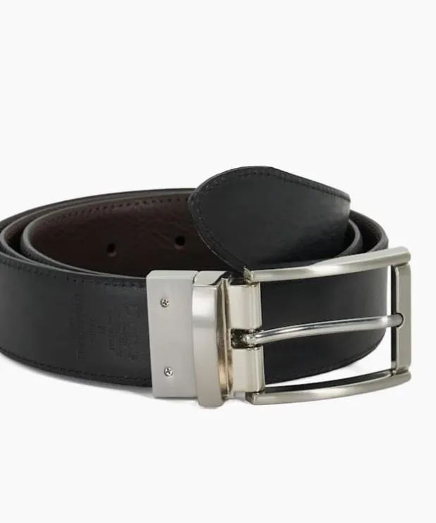 Dune London Belts Men Premium Leather Reversible Belt Black