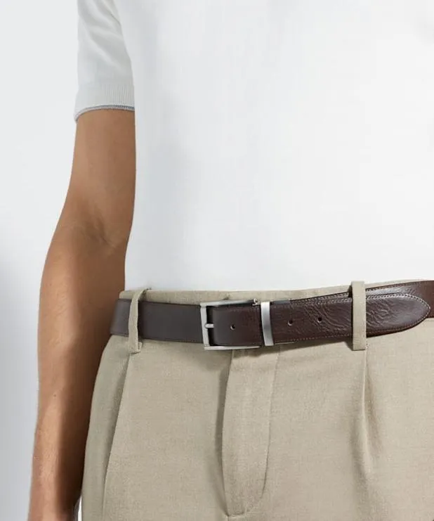 Dune London Belts Men Premium Leather Reversible Belt Black