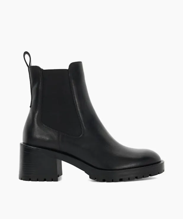 Dune London Black Boots Women Chunky Block Heel Chelsea Boots Black