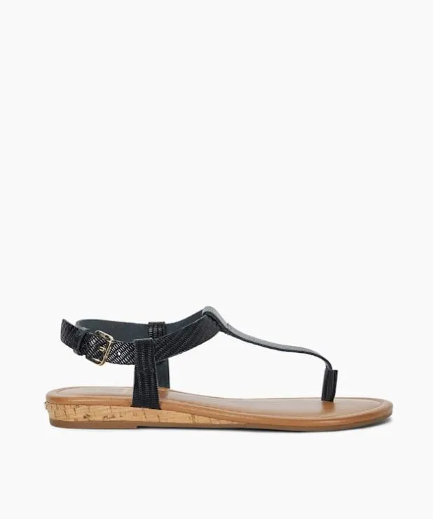Dune London Black Sandals Women Cork Wedge Sandals Black