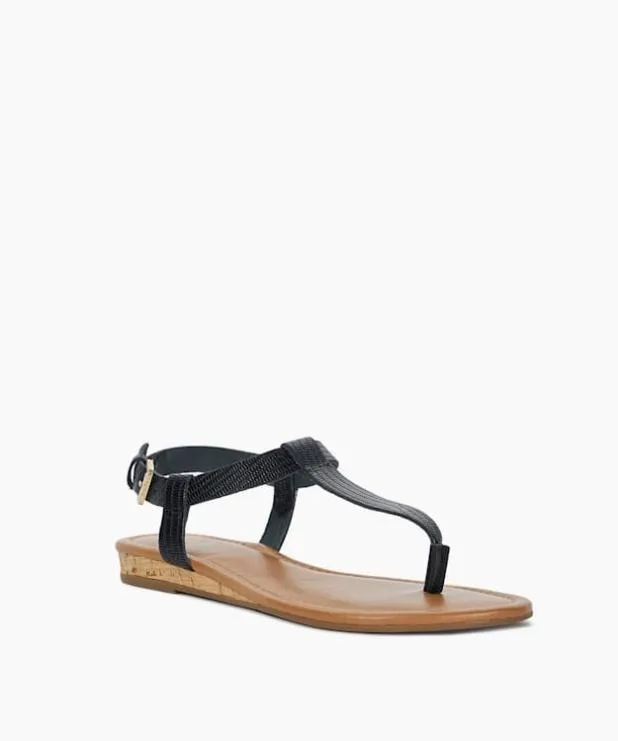 Dune London Black Sandals Women Cork Wedge Sandals Black
