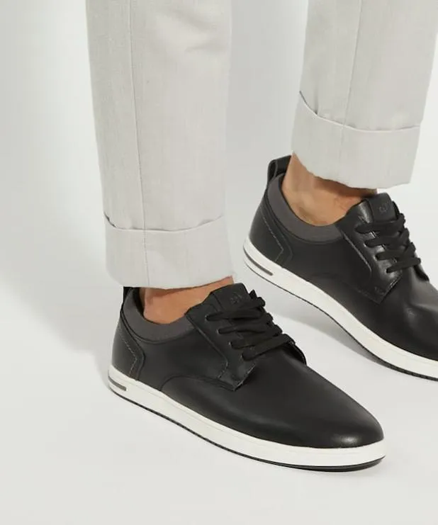 Dune London Black Shoes Men LaceUp Trainers Black